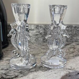 Elegant Seahorse Crystal Candle Holders